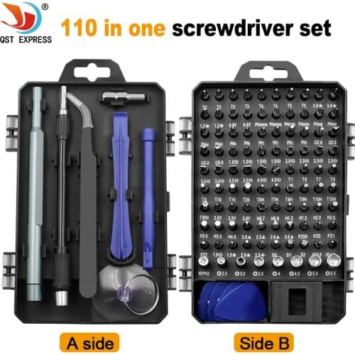 110 in 1 Screwdriver Set Screwdriver Bit Set Torx Hex Multifunction Precision Mobile Phone Hand Tools