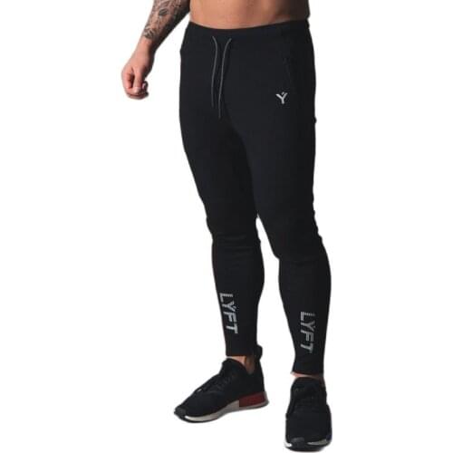 2021 New Autumn fitness Sports Pants Mens Running Cotton Slim Leggings Lace Up Ankle Zipper Casual Pants Clothing