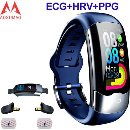 2021 New Smart Bracelet HRV+ECG+PPG Monitor Chest stickers Heart Rate Blood Pressure H02 smart wristband Sport Fitness