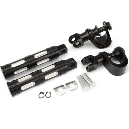 1 Pair Moto Foot Pedal for Harley Honda Yamaha Suzuki Motorcycle Footpeg Clamp Highway Bar Mount Case Footrest Foot Rests Parts