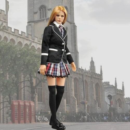 1/6 scale girl student clothing black suit clothes doll accessories for 12" action figure body clothes model fitting decoration