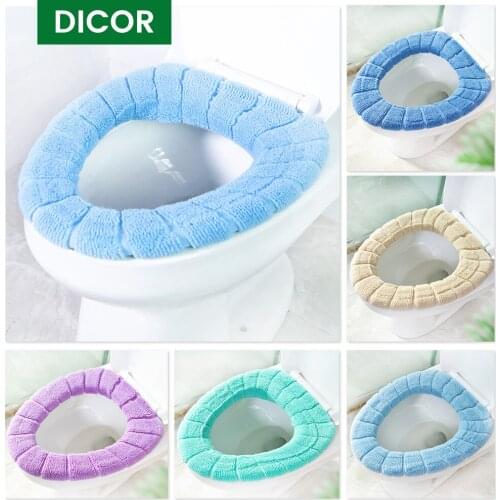 Solid Color Universal Warm Soft Washable Toilet Cover Set Home Decor Toilet Seat Cover Toilet Covers Seat Accessories Paddy New
