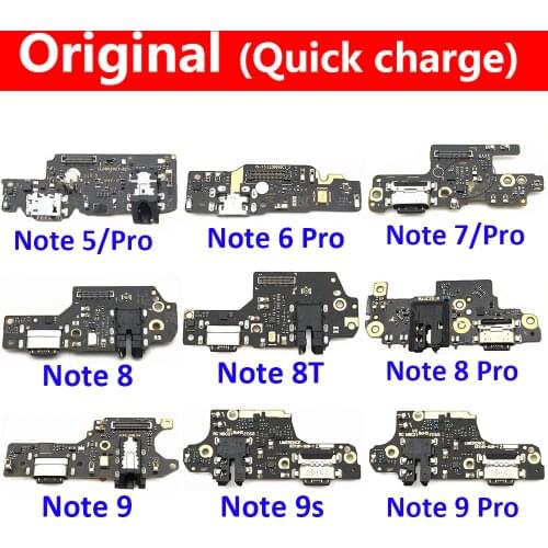 Original USB Charge Port Jack Dock Connector Charging Board Flex Cable For Xiaomi Redmi Note 5 6 7 8 8T 9 Pro 9S
