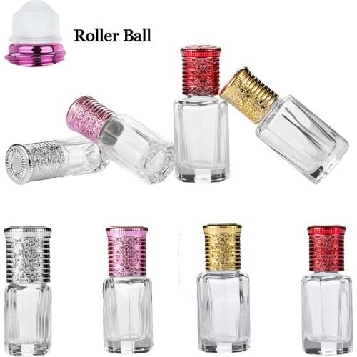 3ml Mini Empty Glass Bottle Essential Oil Perfume Roller Ball Refillable Container Cosmetics Lotion Perfume Bottle Small Sample