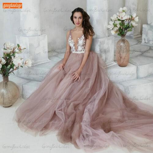 Sexy V Neck Prom Dresses Long 2021 Backless Vestido De Fiesta De Boda Appliques Выпускное Платье Customized Women Party Gowns