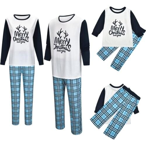Family fat Mother Father Kids Boys Girls Clothes Set For Christmas Outfit Set Printed Letter Top+Pants large size Xmas Pajamas
