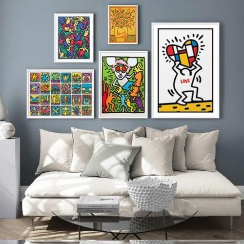 Nordic Pizza Keith Pop Art Canvas Painting Wall Art Prints Poster Wall Pictures For Home Room Decor (No Frame)
