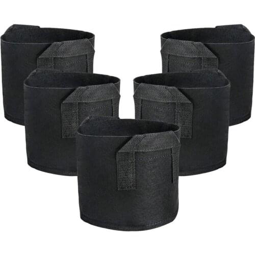 Fabric Pots Container, 5 Pack 3 Gallon Plant Grow Bags, Fabric Containers with Strap Handles for Potato, Flower, Home Gardening