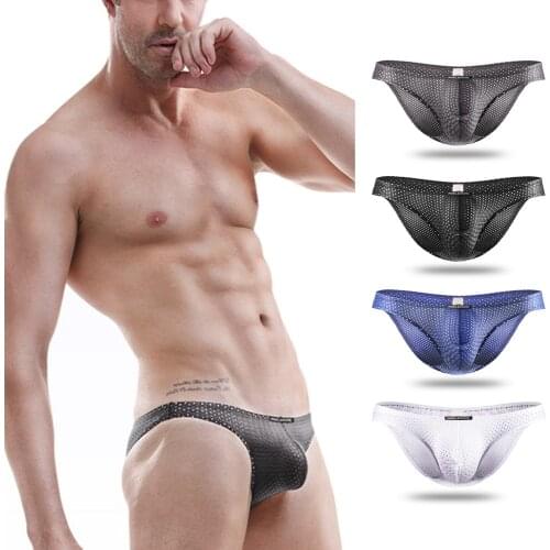 Tight Transparent Sexy Underwear Seamless Breathable Panties Mesh Hole Soft Thin Triangle Shorts Quick-Drying Low Waist Briefs