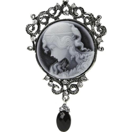 Vintage Goddess Brooch Pin Elegant Victorian Jewelry Antique Cameo Badge Pendant Fashion Christmas Gift broches rozet brosche