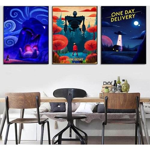 Vintage Movie Posters and Prints Robot Game Landscape Canvas Painting Nordic Wall Pictures for Living Room Home Decor No Frame