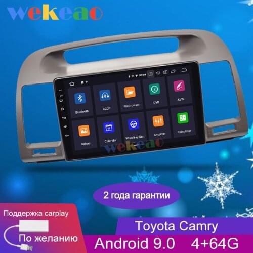 Wekeao Touch Screen 9'' 1Din Android 9.0 Car Dvd Multimedia Player For Toyota Camry Car Radio GPS Navigation 2002-2006 Bluetooth