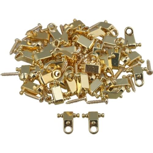 Yibuy Golden Copper Roller String Trees / String Retainers with Screws for Electric Guitar Pack of 100