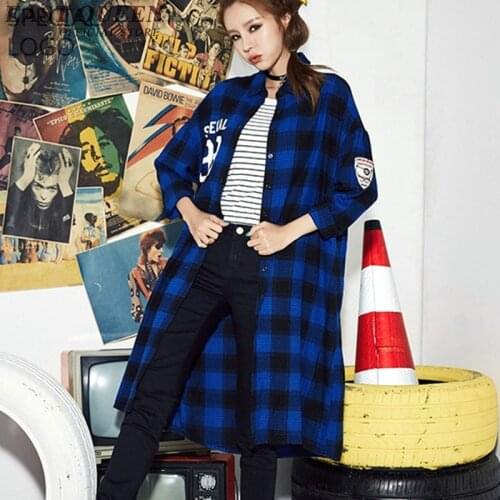 Autumn New Tartan Clothing Long Sleeve Plaid Shirt Female Casual Cotton Women Tartan Plaid Shirt NN0433 CE