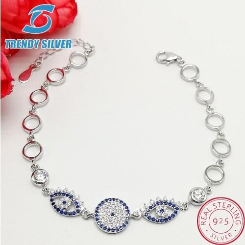925 sterling silver with cz zirconia braceles bracelet for woman gifts for women femme jewelry jewellery luxury fashion evil eye