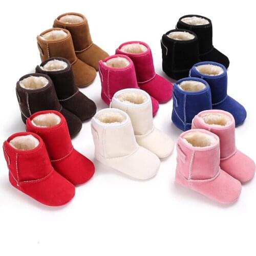 Winter 0-1 years old men and women baby high help plus velvet rubber bottom non-slip baby toddler shoes