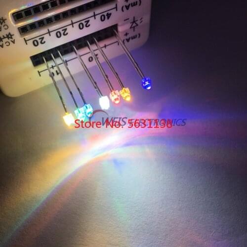 10PCS 1.8mm Transparent LEDS Red Yellow Blue Green White Orange Purple Pink Warm 20ma white water clear lens chip LED light lamp