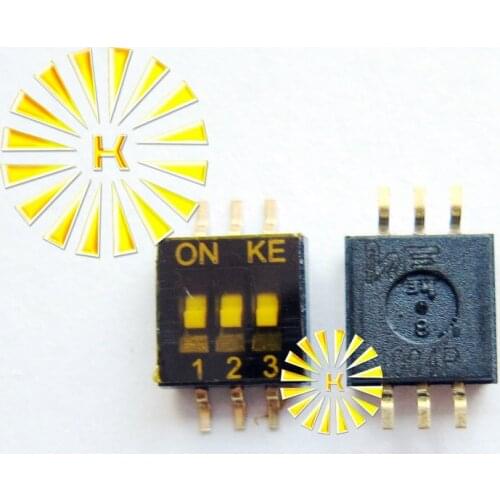 100% Original 3 Position 1.27mm Half Pitch 1.27-3P Gold Plated SMD DIP Switch DSHP03TSGER x 100PCS