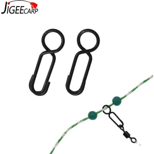 JIGEECARP 20PCS 17mm Carp Fishing Ring Clips Hook Speed Link Carp Quick Change Snaps Swivels Lead Rig Link Fishing Tackle