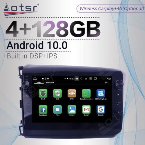 4+128GB For Honda Civic 9 FB FK FD 2011-2015 Android Radio Tape Recorder Car Multimedia Player Stereo Head Unit GPS Navi No 2din