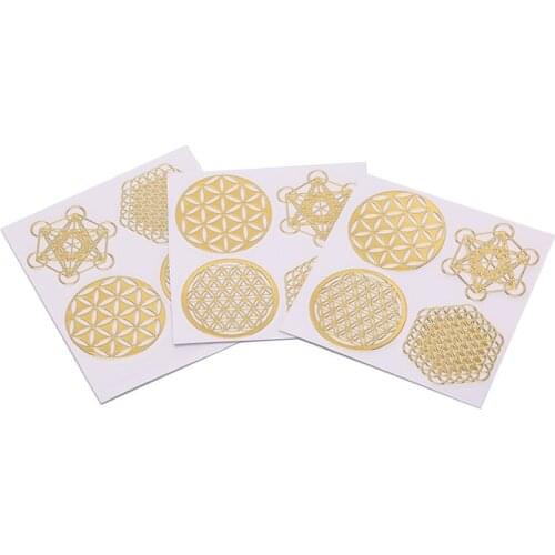 4Pcs/Set New Metal Energy Decor Sticker Flower Of Life