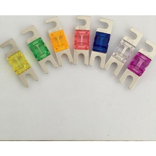 50pcs/lot 20A 30A 40A 50A 60A 80A 100A Nickel Plated Car Audio AFS Fuse MINI ANL Car Fuse