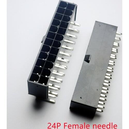 5559 4.2mm black 24P female socket Straight or Curved needle for PC computer ATX motherboard power connector shell Housing