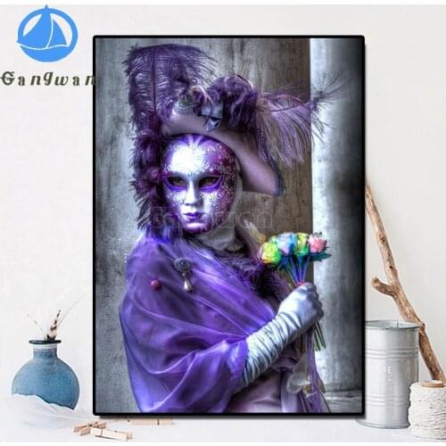 "mask woman" DIY Diamond Painting home decoration Accessories Mosaic Embroidery hobby Picture Rhinestone girl Pattern abstract