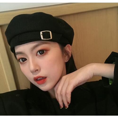 New Fashion Candy Color Button Women Autumn Winter Hat Beret Female Cap Outdoor Travel Hat Boinas De Mujer Present Hat Lady Cap