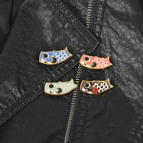 Cartoon pins and brooches Japanese Fish Koi Pins Hard enamel pins Lapel pins Cartoon Animals Jewelry Japanese Jewelry