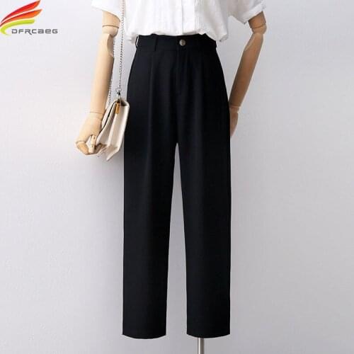 Black Pants For Women 2021 Autumn New Arrivals High Waist Ankle-Length Office Wear Women Trousers High Quality Ladies pantalones