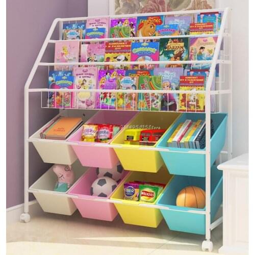 Childrens Bookshelf Picture Book Rack Simple Modern Living Room Rack Baby Small Bookcase Household Toy Storage Rack