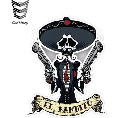 EARLFAMILY 13cm x 9.8cm Vinyl Stickers el bandito Guns Cool Auto Moto Car Van Bike Truck Tuning Funny Car Stickers Car Styling