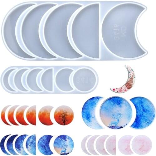 Epoxy Resin Lunar Eclipse Mold Moon Material Paper Pendant Casting Tools For Handmade Jewelry making DIY Crafts Christmas Gift