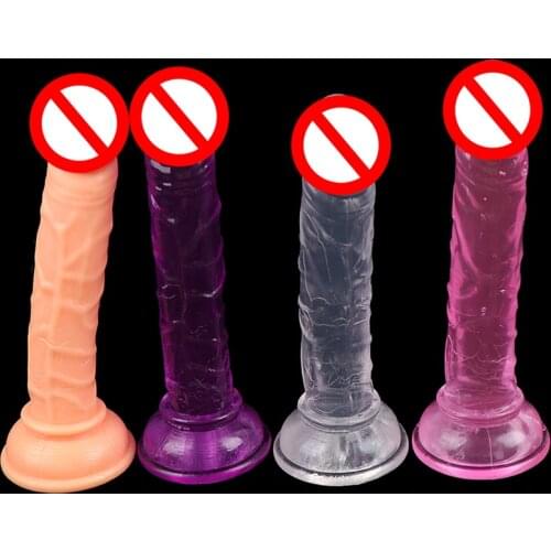 Erotic Soft Jelly Dildo Realistic Bullet Vibrator Anal Dildo Strap On Big Penis Suction Cup Toys For Adult Sex Toys For Woman