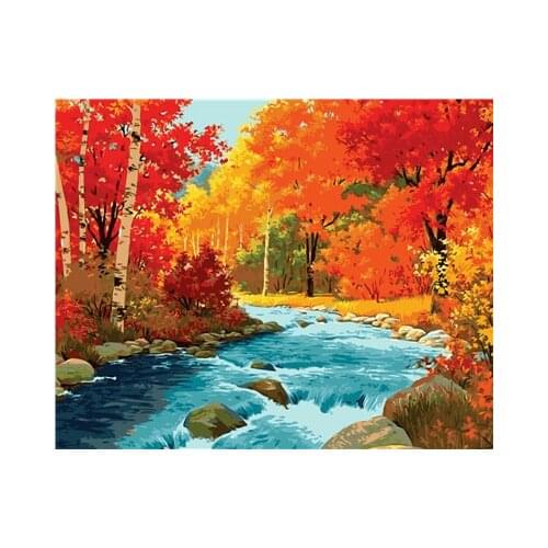 GATYZTORY Frame Landscape Painting By Numbers Wall Art Picture Canvas By Numbers Handpainted For Home Decors Gift