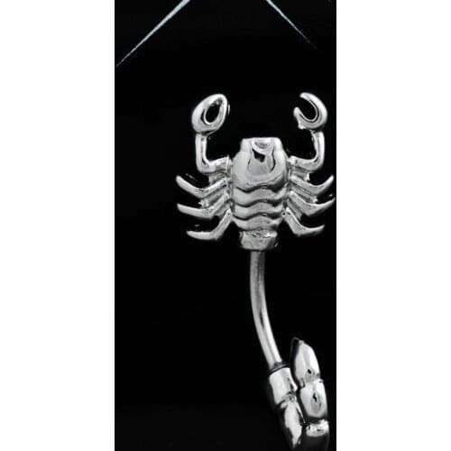 Hot Sale 316L Surgical Steel 14G Scorpion Belly Bar Navel Ring Body Jewellery