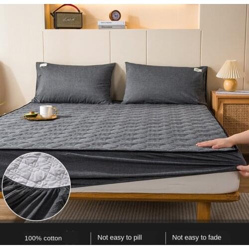 Cotton Fitting Bed Sheet One-Piece Pure Cotton Quilted Bedspread Mattress Cover Mattress Protector Dirt-Proof Cover Sheets