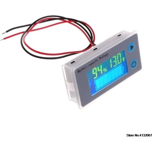 Battery Capacity Indicator Voltage Monitor 10-100V Universal Battery Capacity Voltmeter Tester LCD Car Lead-acid Indicator