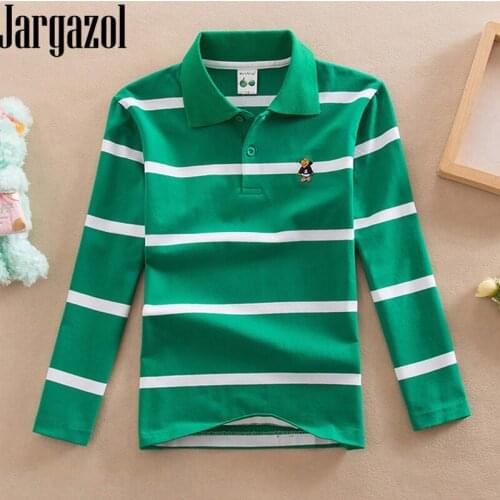 Jargazol boys polo shirts long sleeve shirt fall kids clothes size 3 to 15 years little boy costume Teenagers tops sports polos