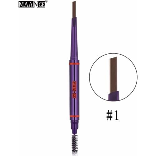 MAANGE 1Pc Eyebrow 2 in 1 Eyebrow Pencil Eyes Make up 24 Hours Long Lasting Waterproof Soft Smooth Eyebrow Pencil With CASE NEW
