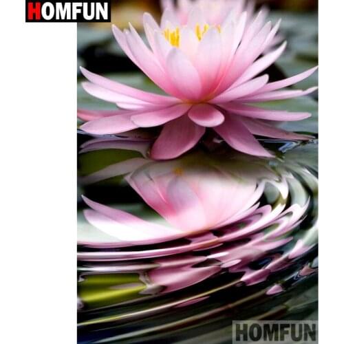 HOMFUN Full Square/Round Drill 5D DIY Diamond Painting "Lotus landscape" Embroidery Cross Stitch 3D Home Decor Gift A16900
