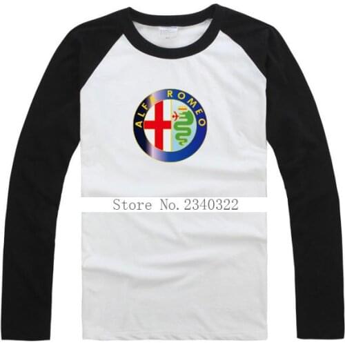 Trucker fans autumn spring raglan sleeves alfa romeo logo long sleeved T-shirt full sleeve causual T shirt