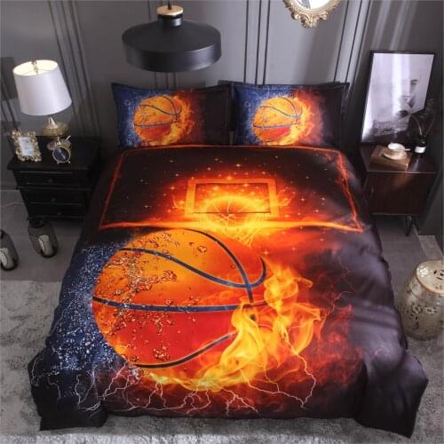 Drop shipping 3/2pcs 3D Basketball Printed Bedding Sets Queen Size 2pcs/3pcs Duvet Cover Set Bed Linen Quilt Cove Boy gife