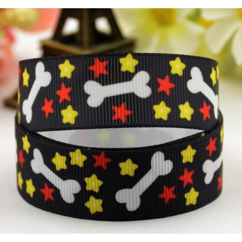 7/8'' 22mm,1" 25mm,1-1/2" 38mm,3" 75mm Dog bone Cartoon Character printed Grosgrain Ribbon party decoration X-01181 10 Yards