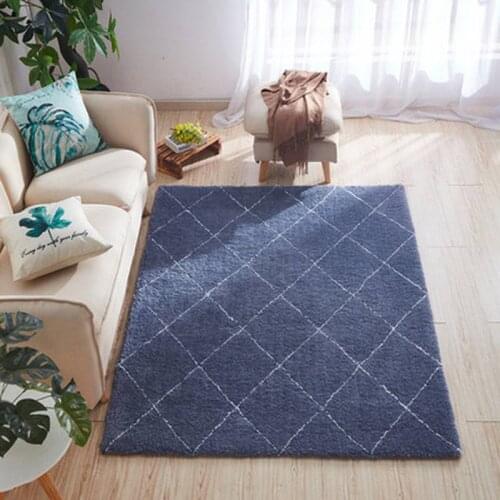 Morocco Black Gray Geometric Pattern Carpet For Living Room Home Bedroom India Cotton Woven Rug Sofa Coffee Table Floor Mat