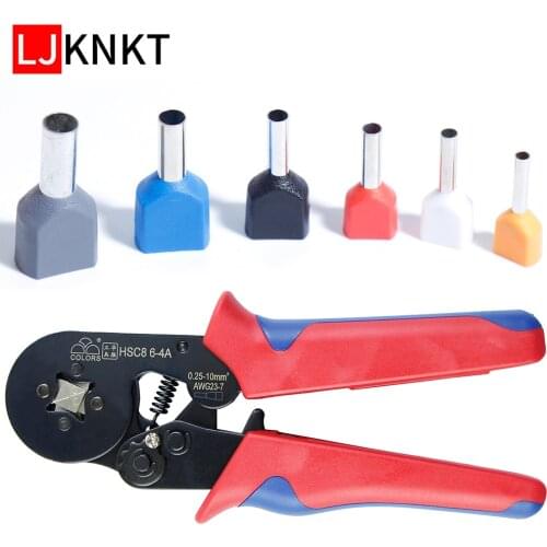 Double wire Square brass TE cold pressed Tubular Terminal Crimping Electrician Pliers Hand mini Tools High Precision Connector