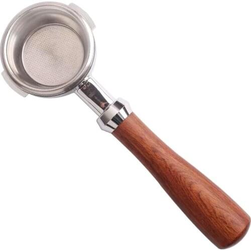 Solid Wood Bottomless Handle Portafilter 58MM For La Marzocco/EXPOBAR E61 Grouphead Coffee Machine Universally Mahogany