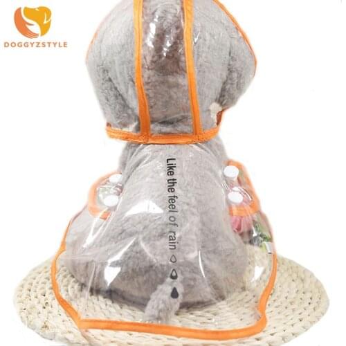 Fashion Transparent Pet Dog Rain Coat Waterproof Dog Clothes Raincoat Clothes For Small Dogs Chihuahua Costume Pet Supplies