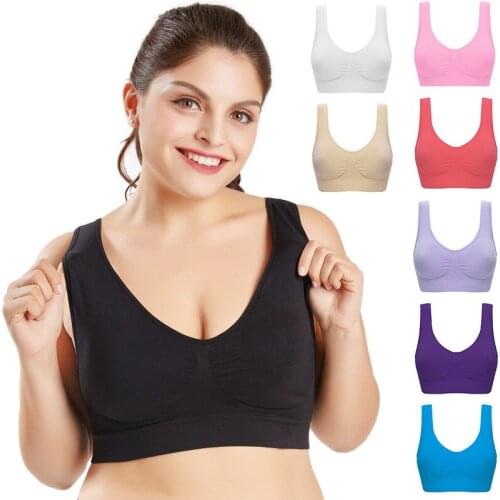 Fashion Women Bra Solid Color Large Size Seamless With Chest Pad Adjustment Without Steel Ring Underwear 4XL 5XL 6XL